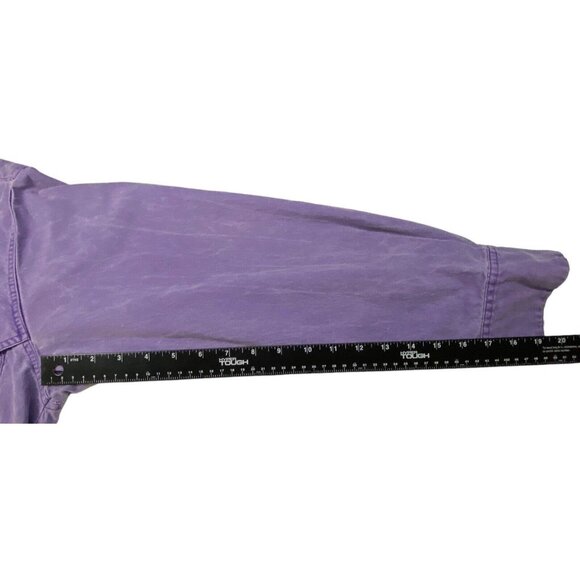 Vtg FRONTIER SERIES Men Western Denim Shirt Button Down Long Sleeve Sz M Purple - Picture 5 of 9